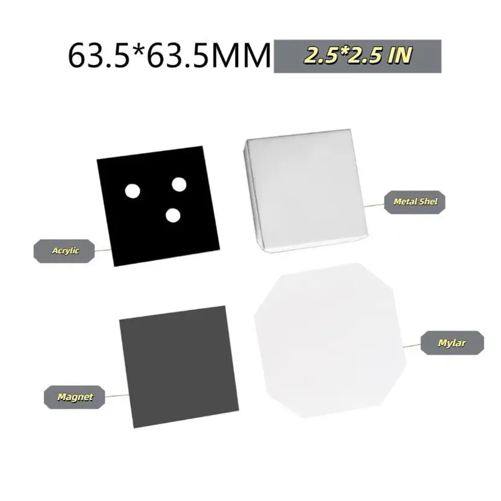 pressa per Badge DIY 200 materiali Para macchina per adesivi per frigorifero da 63,5 * 63,5 mm, macchina per fare magneti per frigorifero Button Maker