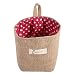 Produktbild Baumwoll-Leinen-Tasche, Baumwoll-Leinen-Korb-hängende Kleidung-Tasche Hauptgerät-Speicher-Organisator-faltbarer Korb-Behälter(roter Punkt)