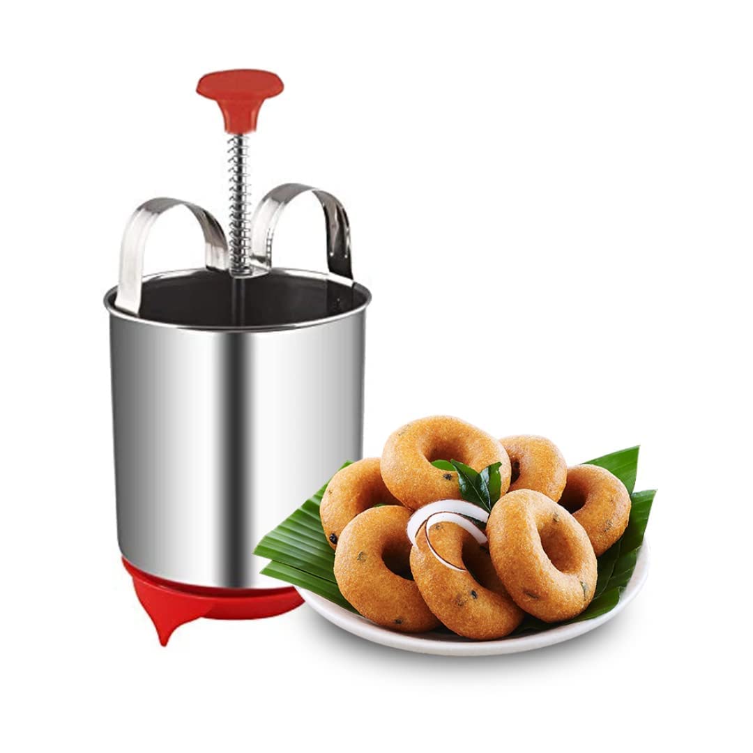 Stainless Steel Medu Vada Maker Machine | Manual Donut Vada Dispenser with Stand | Easy Press South Indian Snack Maker | No Electricity Required | Kitchen Tool for Homemade Medu Vada-image-9