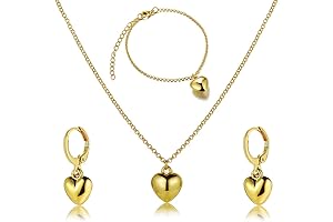 Women's Gold Heart Jewelry Set: Timeless Elegance