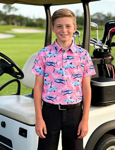 Cuddomper Boys Polo Hawaiian Shirt Size 5-6 Short Sleeve Golf Clothes - image 5