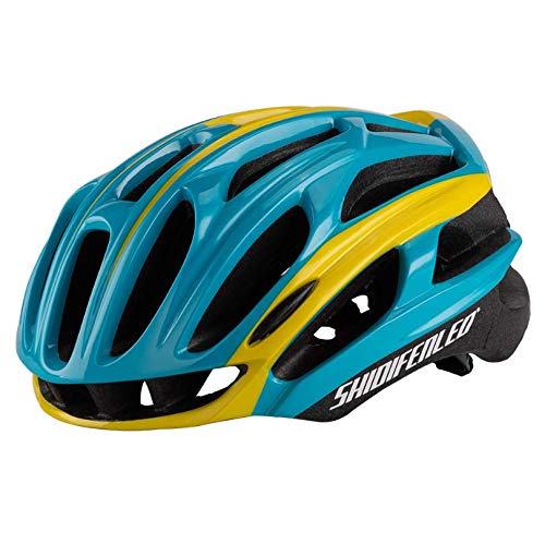 WANGSCANIS Casco de bicicleta para adultos, ligero flujo de aire, para ciclismo de carretera y montaña (amarillo, azul, talla única)