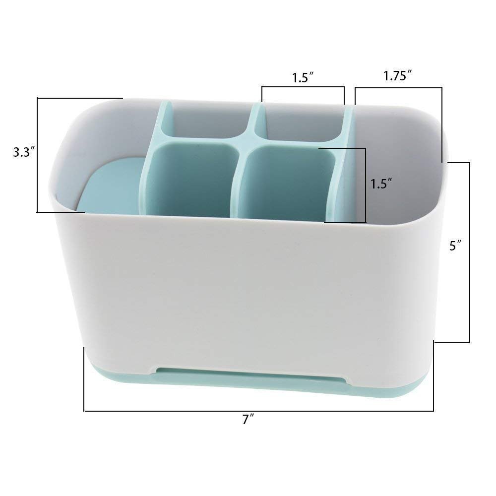 JEEJEX Plastic Bathroom Easy Store Toothbrush Caddy Multipurpose Toothbrush Holder Toothpaste Toothbrush Holders Organizer Container Stand Storage Box 3