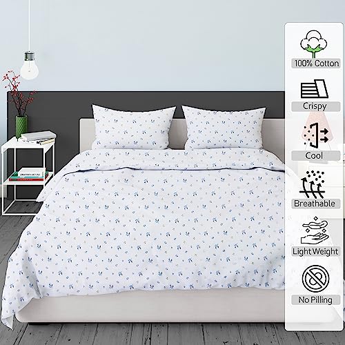 RUVANTI 100% Cotton Full Size Bed Sheets, 4 Pieces, Soft & Breathable Percale Weave Bedding, Deep Pocket 16", Hotel Standard, Crisp Cool Feel, Durable, Perfect Sheet Set Floral, Phulkari