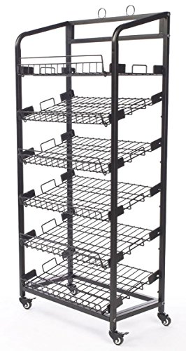 bread rack - Displays2go Steel Baker's Rack with Wheels Six Wire Shelves, Black