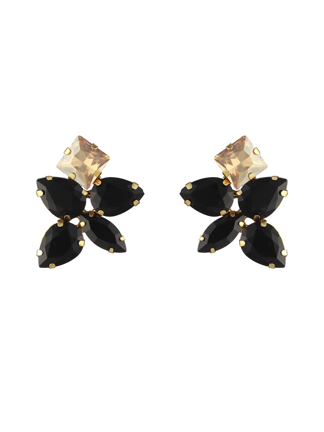 Priyaasi Elegant Black & Golden Stone Studded Gold-Plated Earrings (B0BSFF79YR) Amazon Price History, Amazon Price Tracker