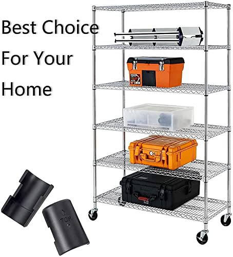 Image of WAFJAMF 50 Pcs 25 Pairs Wire Shelving Shelf Lock Clips for 1 inch Post Black | Durable plastic rack sleeves replacements fits 1 inch metal poles with layer height adjustment stability