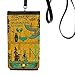 Ancient Egypt Pharaoh Art Pattern Phone Wallet Purse Hanging Mobile Pouch Black Pocket