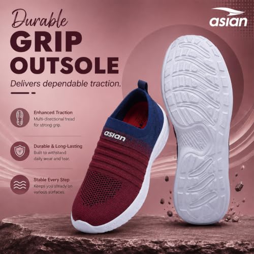 Image of ASIAN Breeze-05 Women's Walking Shoes | Stylish, Lightweight, Breathable Slip-Ons with Cushioned Comfort | Ideal Travel