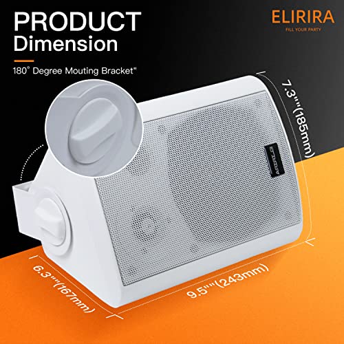 Elirira In-Wall 5.25" Active + Passive Pair Wall Mount Home White Pa System,Wireless Bt/Aux In Compatible Indoor/Outdoor Water-Resistant Weatherproof Stereo Sound Speaker #TOP5