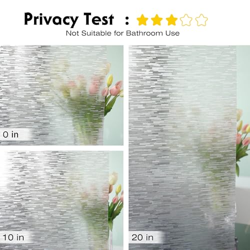 Image of Volcanics Window Privacy Film with Installation Tools, Frosted Glass Window Film, Removable Window Clings for Home Office, Static Cling Opaque Stickers, UV Blocking 17.5 x 78.7 Inches