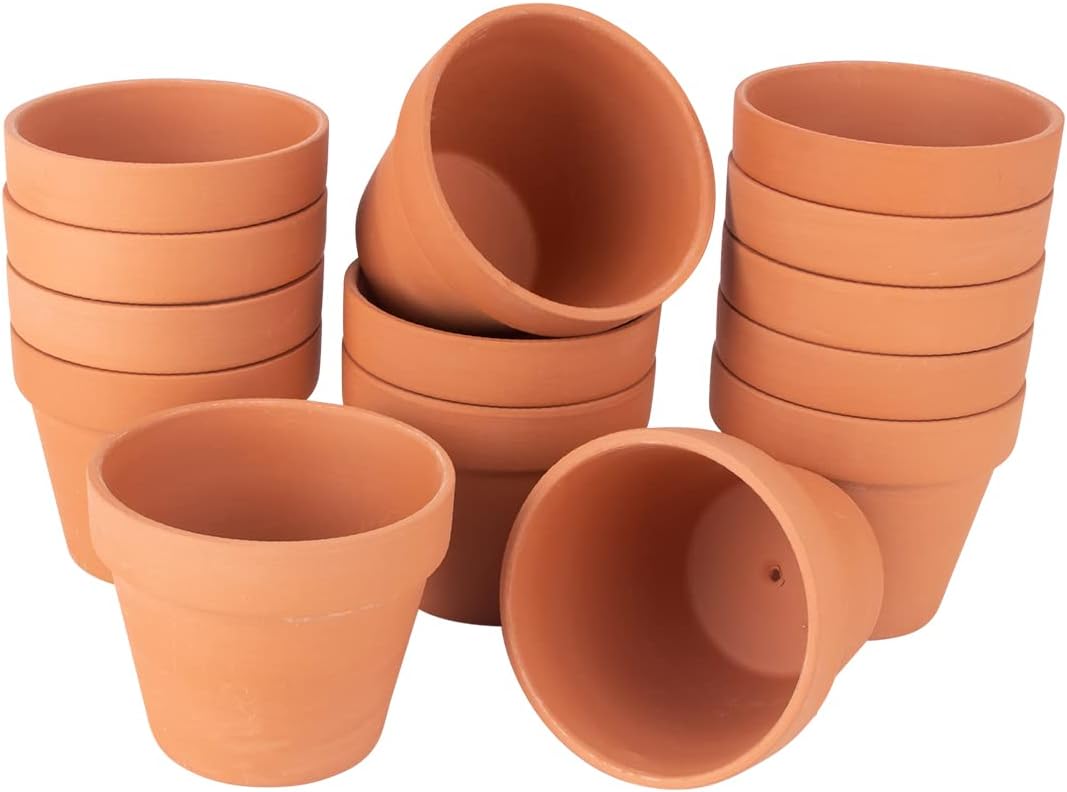 [26 Pack] 4" Planter Nursery Pots Terracotta Pot Clay Ceramic Pottery Cactus Flower Pots Succulent Plants Garden Pot (4")