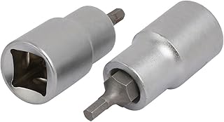 Aexit H4 Hex Hand Operated Tools Bit 1/2-inch Square Drive Chrome Vanadium Steel Socket Adapter 2pcs Model:21as535qo150
