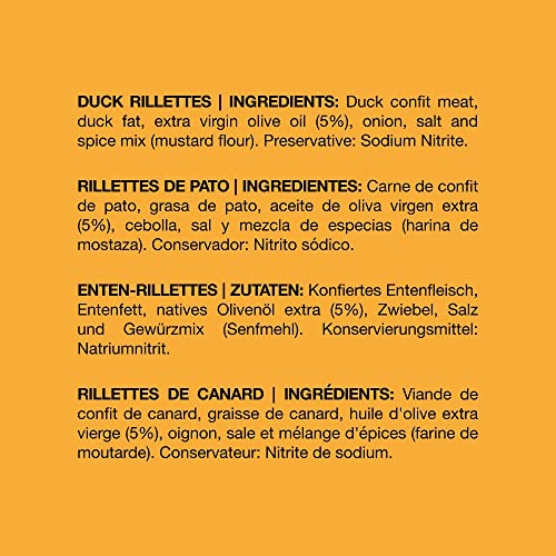 Foie Good Entenrillettes - Entenconfit Aufstrich - Geeignet als Vorspeise - Ohne Zwangsernährung - 150 g Glasbehälter