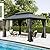 Domi Hardtop Gazebos 10x14FT, Aluminum Metal Gazebo with Galvanized Steel Double Roof Canopy, Curtain and Netting, Permanent Gazebo Pavilion for Patio, Backyard, Deck and Lawn, Grey