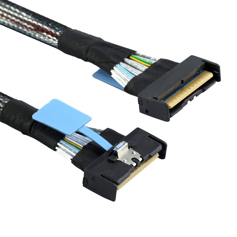 xiwai Slimline SAS 8i SFF-8654 - Cable extensor macho de 74 pines a SFF-8654 4.0 74 pines, PCI-E 5.0 Mini Cool Edge IO MCIO Cable 50 cm