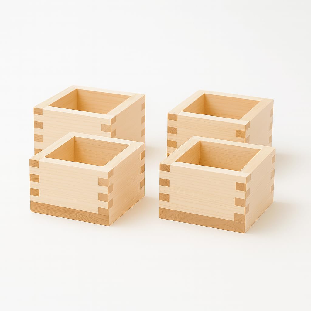 Amazon.com | JapanBargain, Set of 4 Japanese Sake Masu Wooden Sake