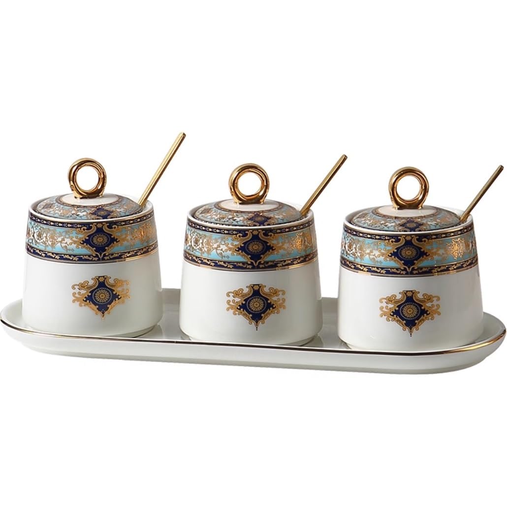 CMBSSTFC Barattoli per condimenti, Contenitore per Sale da Cucina, Set di Bottiglie per condimenti Set di contenitori per condimenti Set di scatole per condimenti in Ceramica Barattolo per condimenti