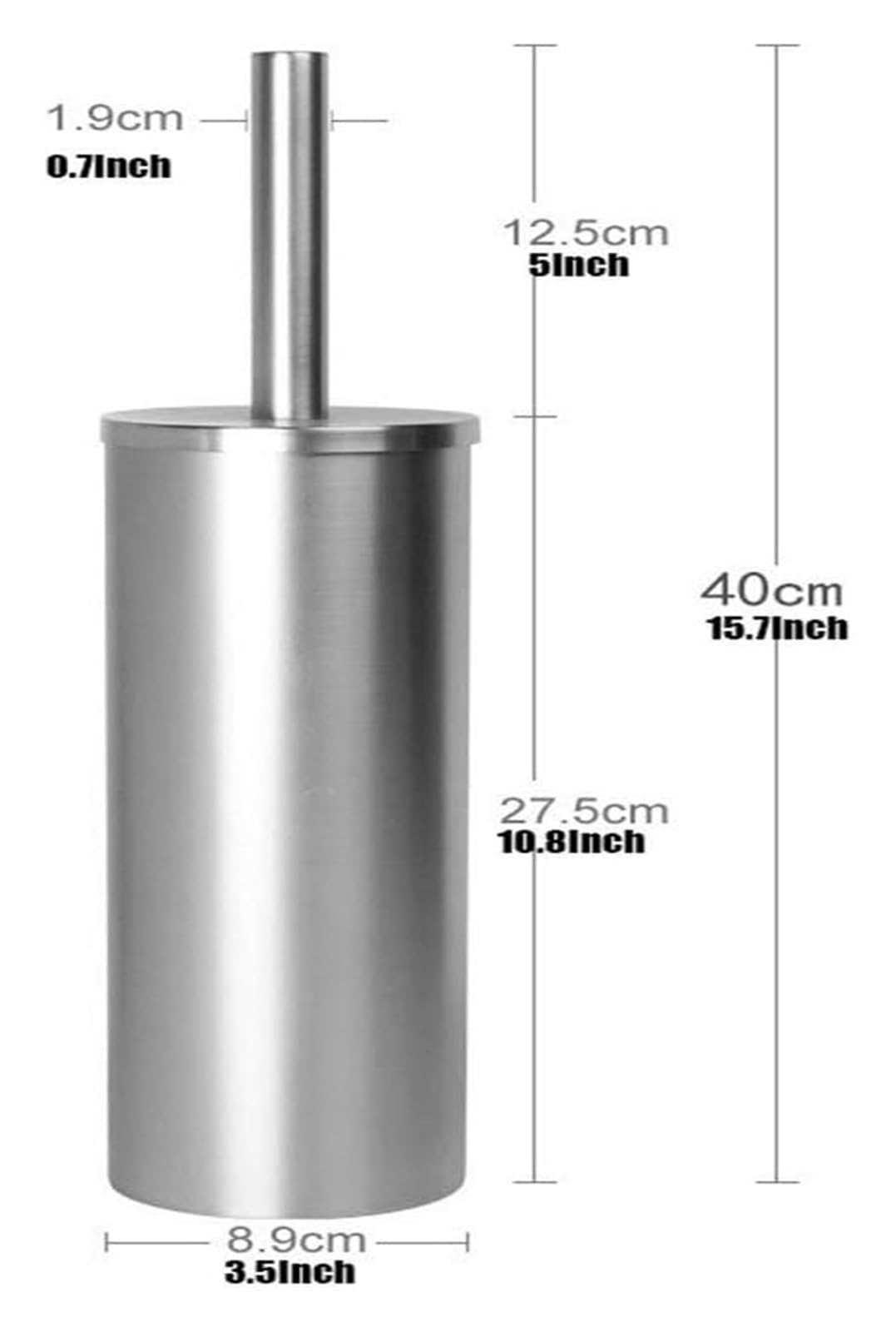 inless Ensemble de brosses de toilette en acier – Nettoyeur de cuvette de toilette avec support, brosse douce anti-rayures pour salle de bain Slish (noir)