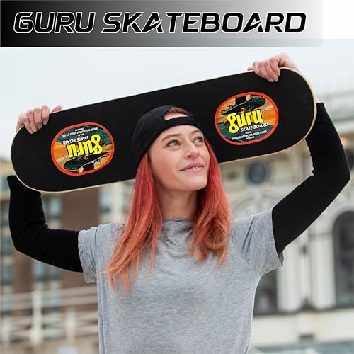 Image of GURU Skateboard, Wooden Non-Slip Skateboard for Kids, Adult, Casterboard /Skate Board /Hoverboard /Longboard for Beginners, Learners, Training Purpose for All Age Group
