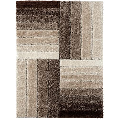 Image of Carpets for Living Room 5 x 7 Feet Soft Smooth Thick Non-Slip Fluffy Shaggy Area Rug for Bedroom, Drawing, Kids Room, Office with Upto 2 Inch Microfiber High Pile (Beige Brown A)