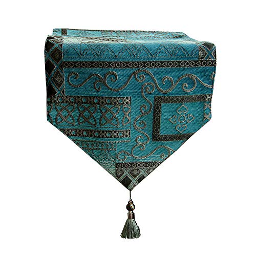 Chemin de table broderie romantique BaronHong bleu protège table chic