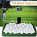 Heavy Duty Golf Ball Tray - with Cell Phone Holder Record Golf Swing - 100 Ball Capacity - High Impact Rubber Golf Tray Compatible with All Hitting Mats