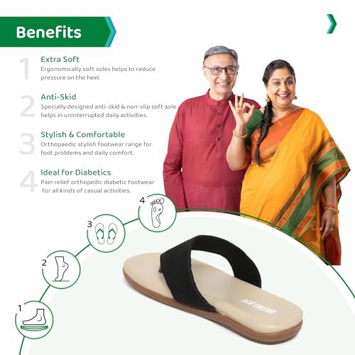 Image of ORTHO JOY Fancy doctor slippers | Comfortable flat sandals for women stylish