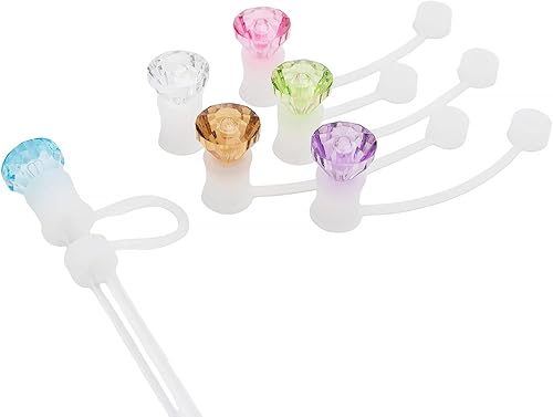 SOURIMA 6 tapas de paja de mampostería a prueba de polvo, reutilizables, adecuadas para paja de 0.394 pulgadas, material de silicona de grado