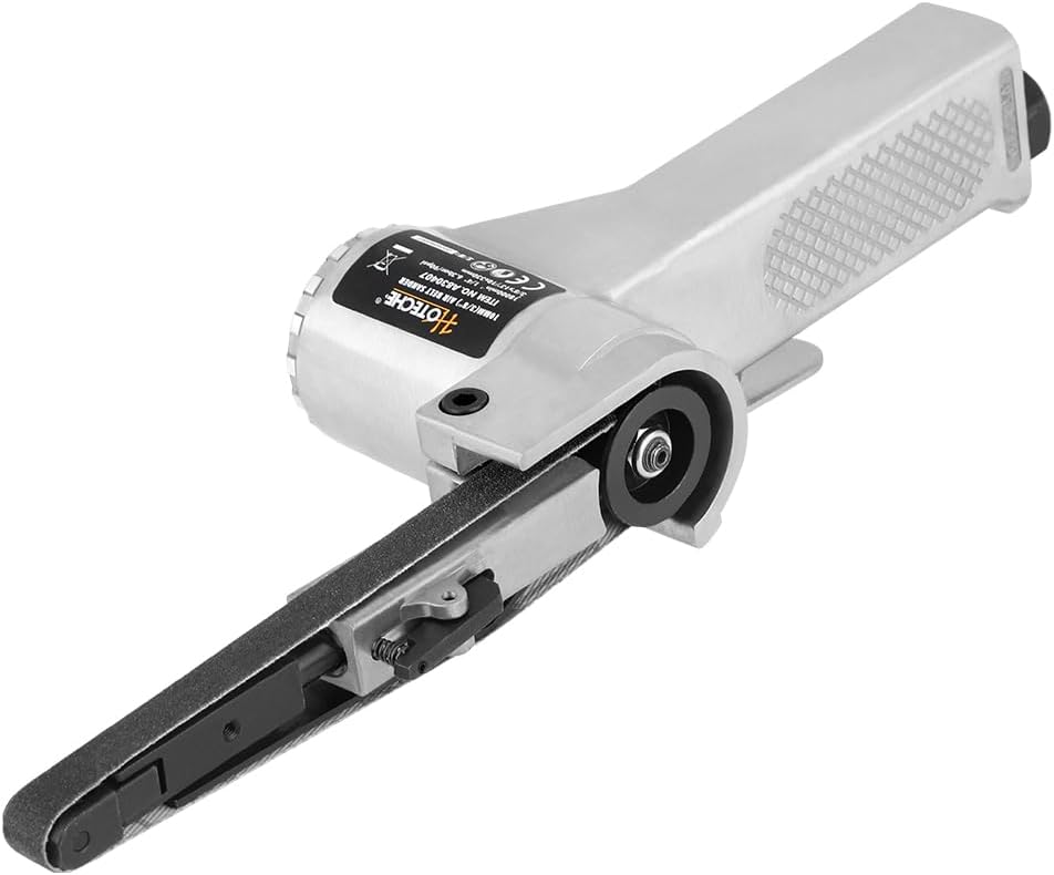 Hoteche 3/8" x 13" Air Belt Sander, High Speed Pneumatic Belt Sander, Professional Finger Sander for Spot Weld Removal, Grinding & Polishing in Narrow Spaces