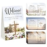 YHNTGB 151Pcs Church Visitor Cards Set Welcome Prayer Request Cardstock with Tent Sign for Greeting Religious Occasions
