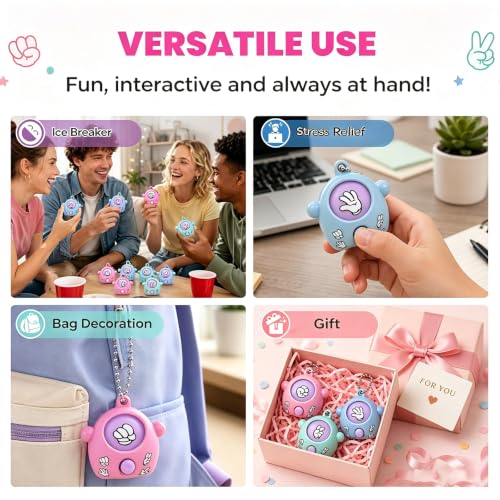 Image of Rock Paper Scissors Keychain Toy, 10 Pcs, Assorted Colours