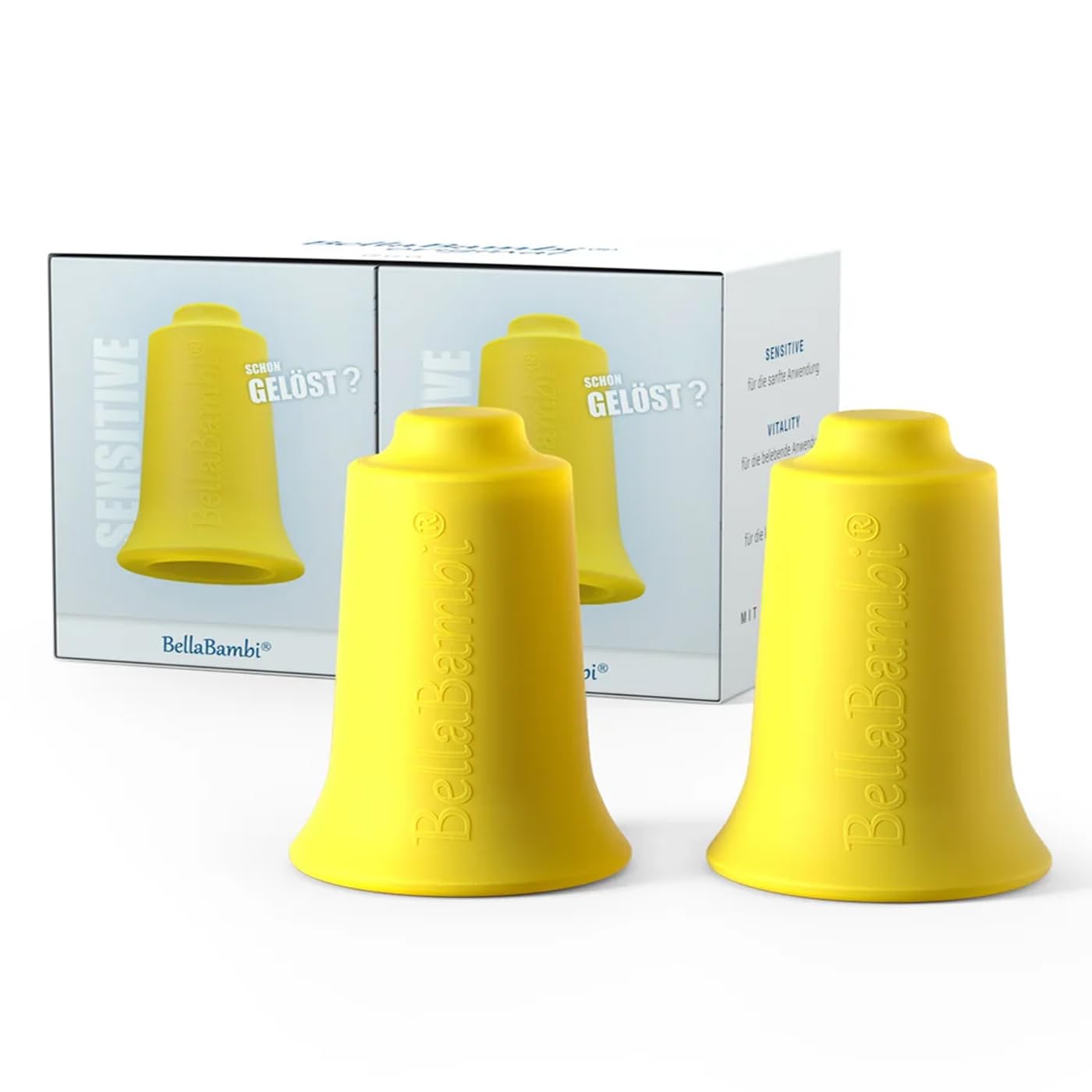 Set 2x BellaBambi coppetta original | Cupping coppette versatili per massaggio fasciale & trigger points | Ideale per bellezza, sport & benessere | Made in Germany | SENSITIVE - Giallo Limone