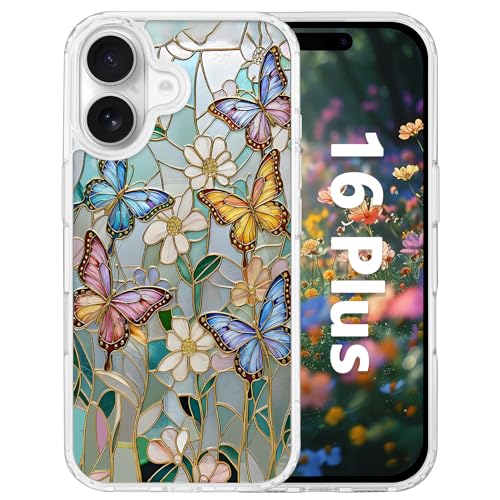 Coque iPhone 16 Plus compatible MagSafe transparente antichoc rigide fleur