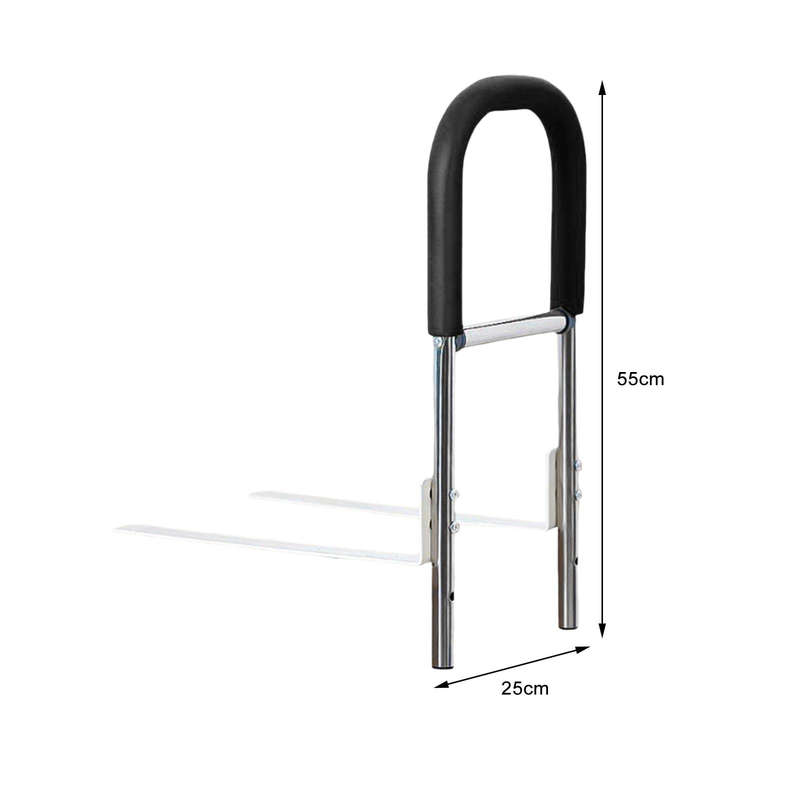 Bettgitter Stehhilfe Bettstützstange Sicherheit Haltegriff für Senioren Ältere Schwarz 44 x 39 cm