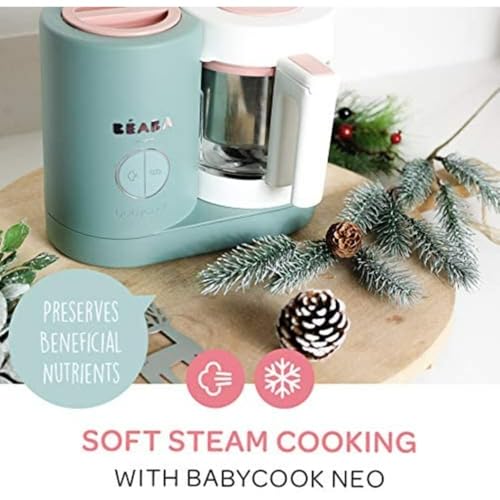 Image of Beaba Babycook Neo-6 In 1 Baby Food Processor, Blender, Steamer, Cooker & Sterilizer, Portable Baby Food Cooker, Puree Maker and Warmer (Eucalyptus)