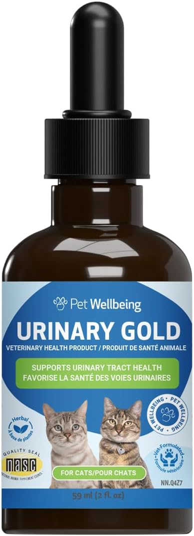Pet Wellbeing Gold Urinary for Cats - The Natural Health Support of the Feline Urinary Tract - 2 Oz (59 ml)