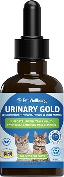 Pet Wellbeing Urinary Gold for Cats - Vet-Formulated Multi-Herb Urinary Tract Support - Feline Bladder Health & Urinary System Wellness - Holistic Cat Supplement - Liquid Formula 2 oz 59ml