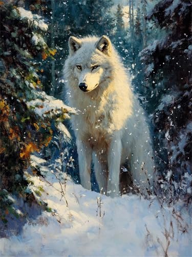 Pintar por números adultos Wolf manualidades lienzo óleo 50x70