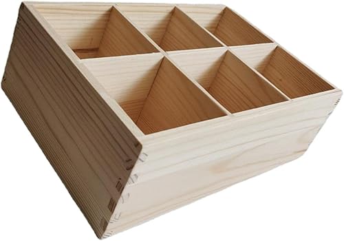 Gralara Portalápices de madera 6 compartimentos organizador duradero multiusos para marcador