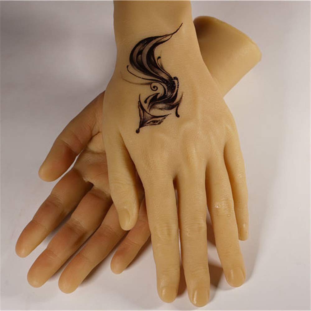 Mains de Mannequin en Silicone réaliste pour Femme - Mains de Pratique de manucure - Doigts - Modèle de Pratique des Ongles - Main Flexible et Mobile en Silico(B Main Droite