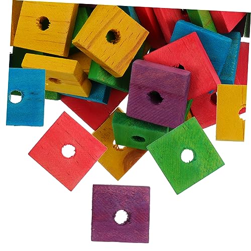 SHINEOFI 100 pcs Parrot Wooden Chew Toys Playing Chips for Parrots Parakeets Cockatiels More Safe Natural Material for Chewing Playtime Activities