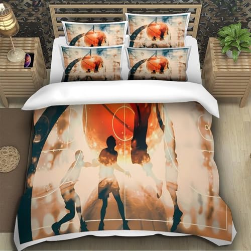 Housse de couette basketball hypoallergique parure lit fermeture eclair