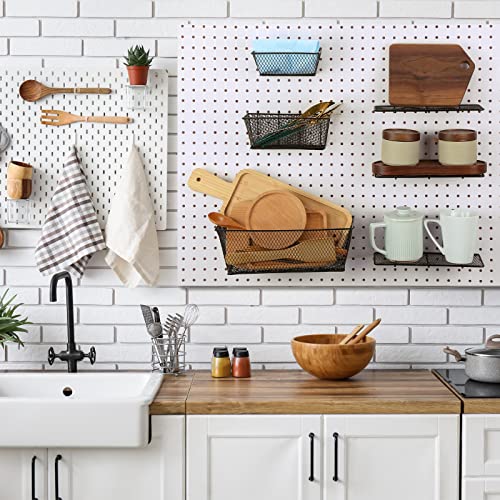 6 Pieces Pegboard Basket Organizer Pegboard Hook Peg Board Rack Wire Peg Board Shelf Wall Organizer Multiple Size Peg Board Accessories For Organizing Various Tool Workbench Garage Storage, Black #TOP4