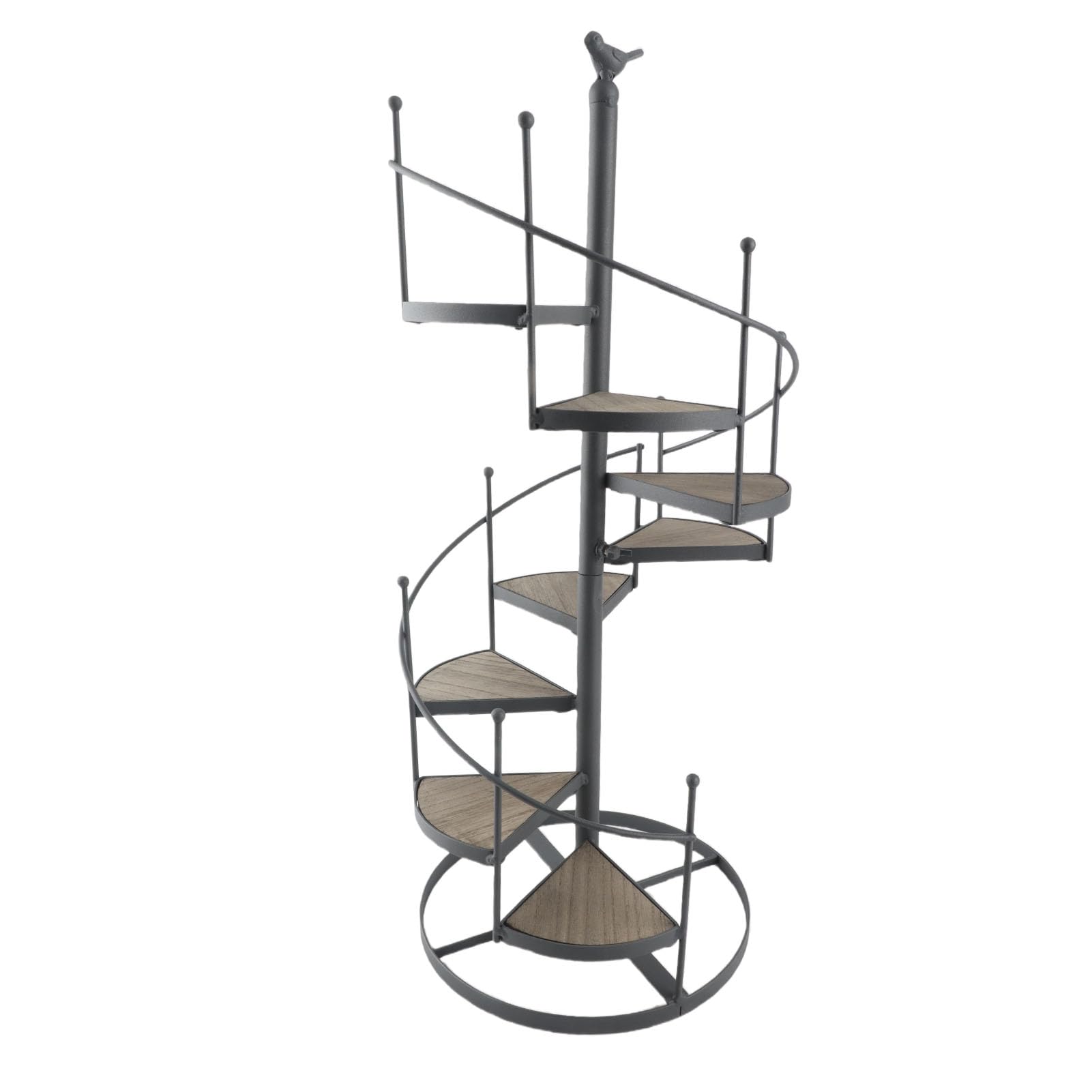 Sxhlseller Support de Plantes en Fer forgé avec étagères en Bois, 23cm
