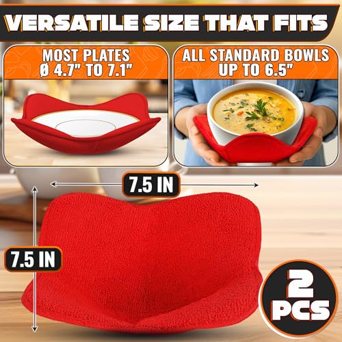 2 Pcs Microwave Bowl Cozy Holders 7.5