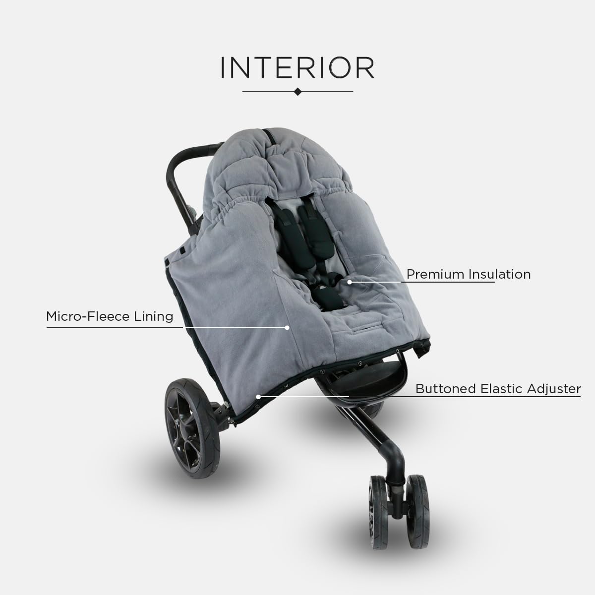 7AM Enfant Stroller Blanket 212 - Adjustable Baby Car Seat Zipped Blanket for Babies Winter, Unisex Multi Purpose Fleece Lined Warm Hooded Toddler Footmuff Water Repellent | (6M - 4T)