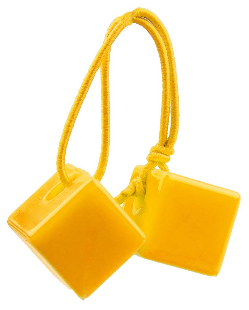 Cube queue de cheval à deux perles, 5 pièces, rose, bleu, jaune, violet, vert, sur carton à suspendre (390 x 295 x 265)