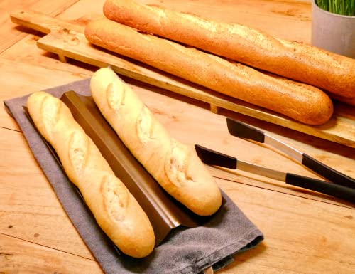 Ico Baguette Pan - 15"X6" French Bread Baking Pan, Made In France, 2-Loaf Steel Nonstick French Bread Pan Coated With Ceramic-Reinforced Dual Coating #TOP5