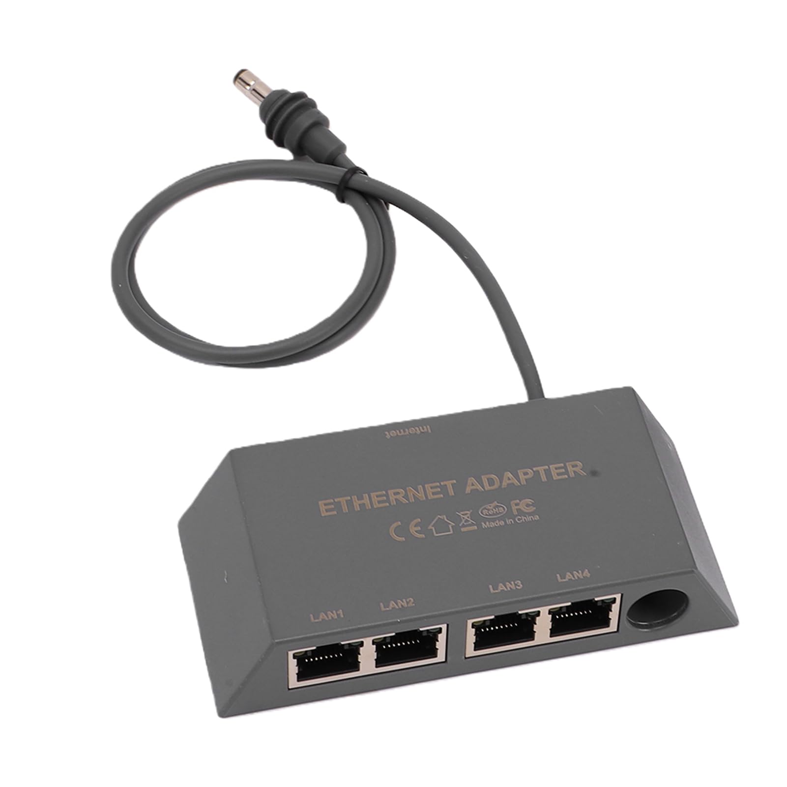 Ejoyous Adapter Gigabit Ethernet, 4-portowy Konwerter Sieci LAN z obudową ABS i Kablem 0,5 M, Stabilny Przewodowy Internet Typu Plug and Play dla Routera RV Mini Gen 3 Home Office